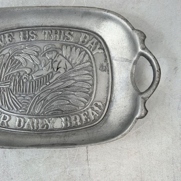 Vintage 1972 SMC Sexton & Wilton Pewter Tray Give Us This Day Our Daily Bread - Picture 4 of 8